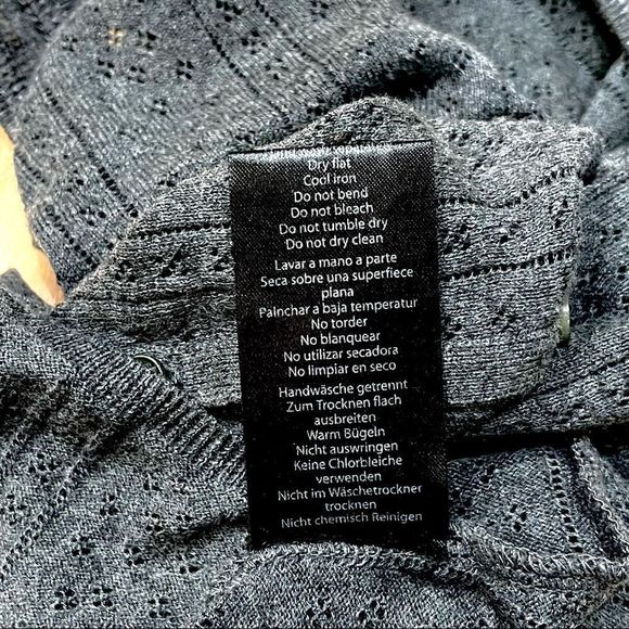 ZADIG & VOLTAIRE “DONELLI” GRAY TEXTURED CLOVER PATTERN HENLEY PIQUÉ TANK TOP - Picture 12 of 16